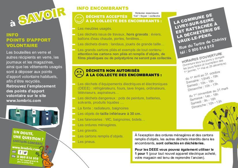 encombrant et apport