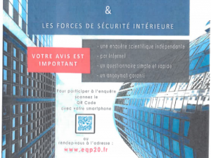 Affiche enquête sur la qualité du lien entre la population et les policiers