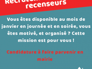 Affiche recrutement d'agents recenceurs